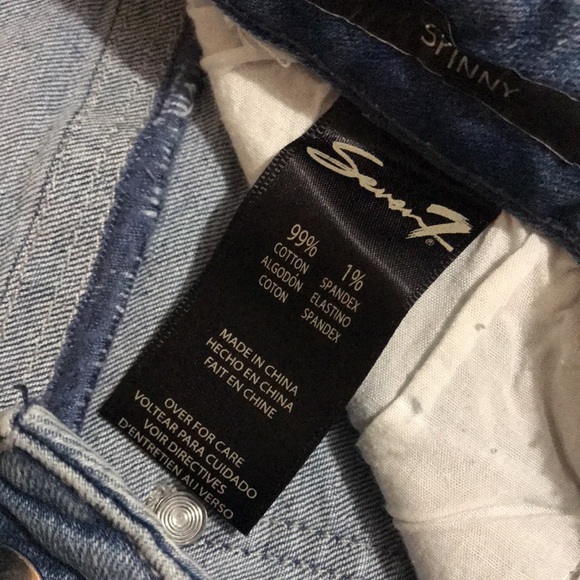 Seven 7 Skinny Distressed Fray Jeans - Picture 8 of 11